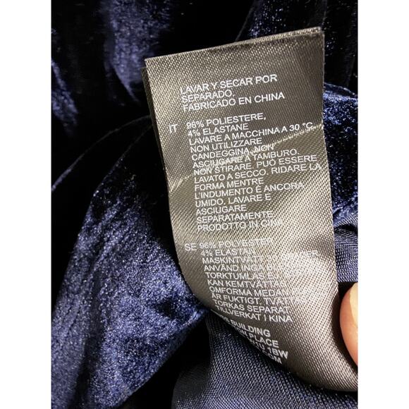 REISS Camilla Blue Velvet Off the Shoulder Mini Dress Size 6 NEW - Picture 6 of 11